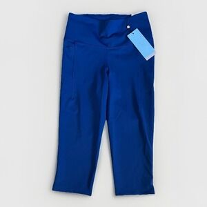 NWT CALIA Women's XS Powermove High Rise Knee Crop Leggings Navy Blue Athletic